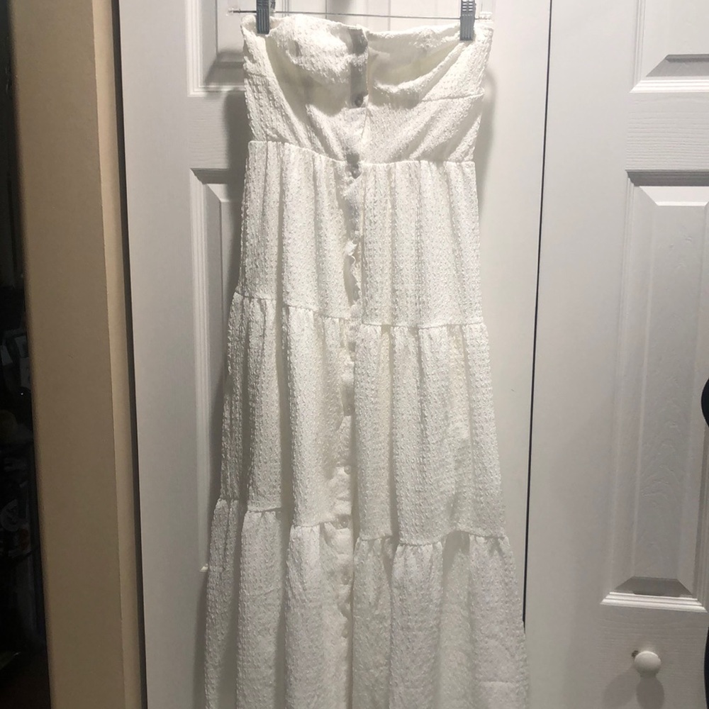 ASOS Strapless White Maxi Dress